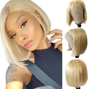 Human hair lace front wig